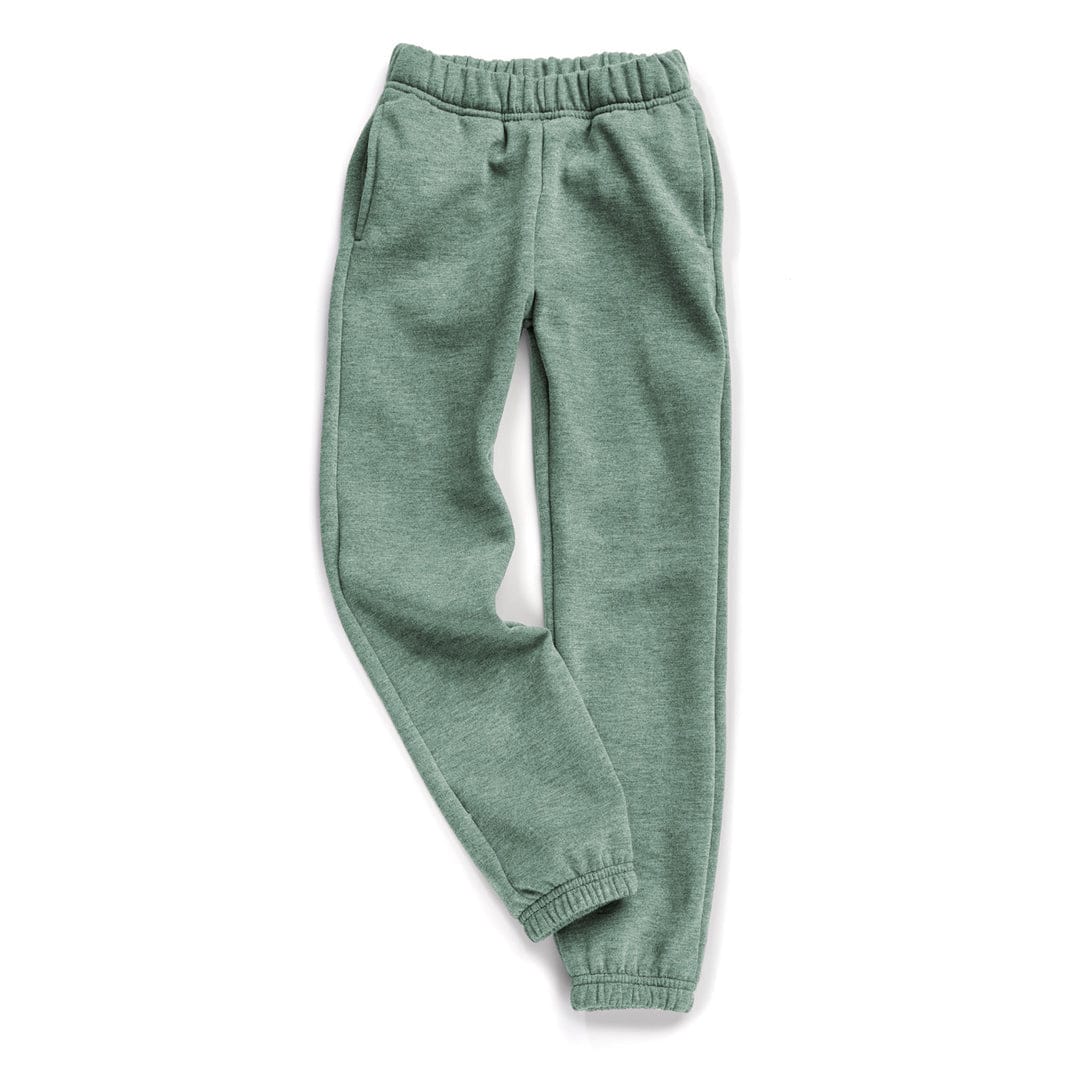 Green Fleece Sweatpants on White Back Ground 
