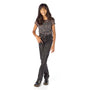 Tall Thin Girl Wearing Slim-Fit Extra Long Tall Black Jeans / StiltBird Apparel