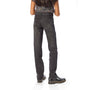 Back of Tall Thin Girl Wearing Slim-Fit Extra Long Tall Black Jeans / StiltBird Apparel