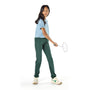 Tall Thin Girl Wearing Slim-Fit Tall Athletic Joggers Playing Badminton
