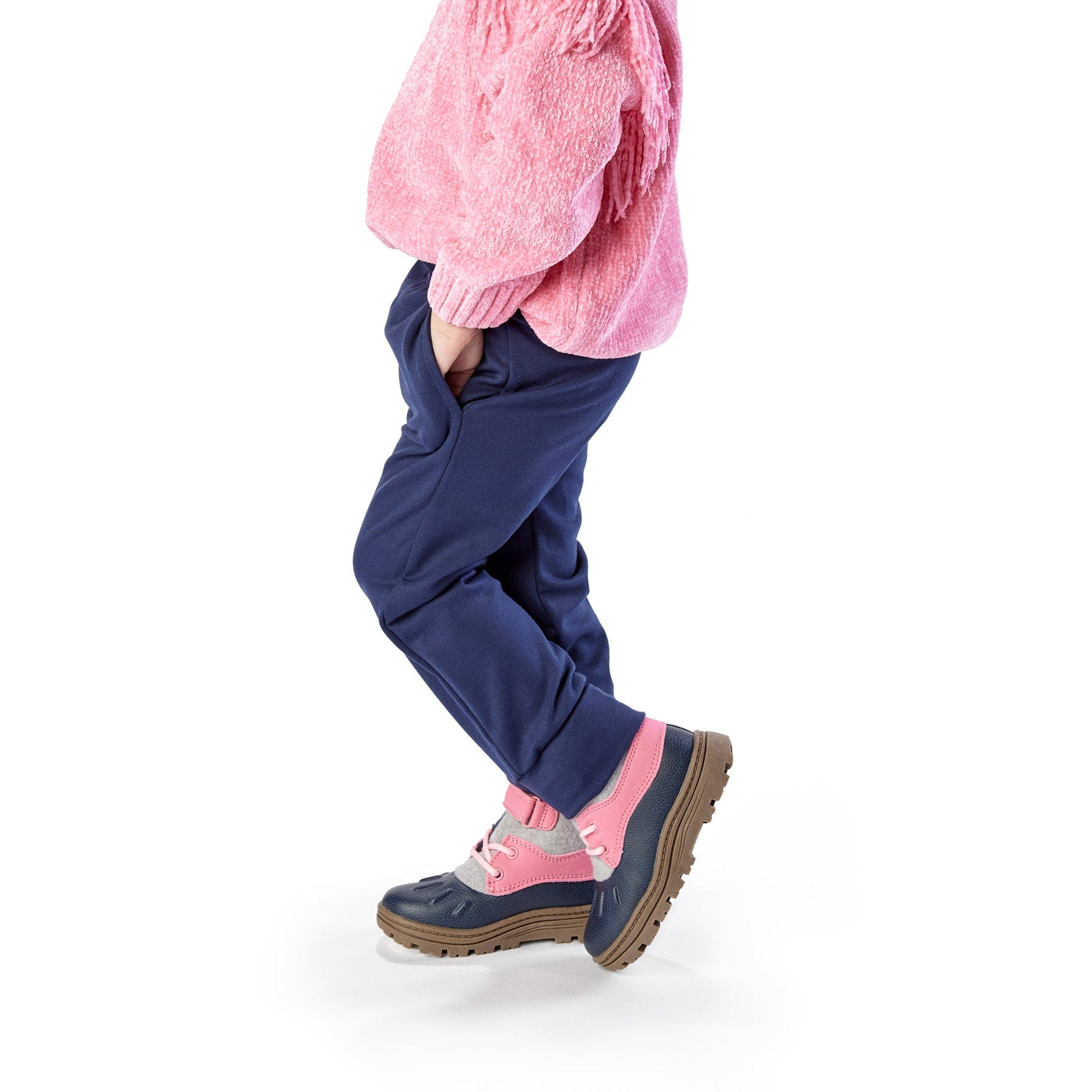 Pockets: Extra long and slim knit joggers for toddlers / navy 