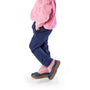 Pockets: Extra long and slim knit joggers for toddlers / navy 